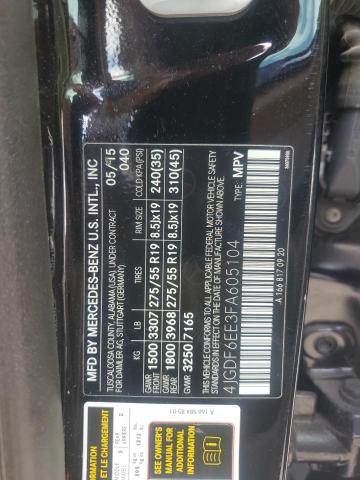 4JGDF6EE3FA605104 - 2015 MERCEDES-BENZ GL 450 4MATIC BLACK photo 13