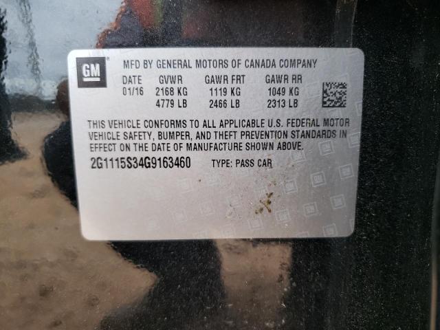 2G1115S34G9163460 - 2016 CHEVROLET IMPALA LT BLACK photo 13