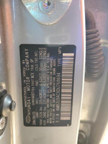 KM8JU3ACXDU768694 - 2013 HYUNDAI TUCSON GLS ვერცხლისფერი ფოტო 14