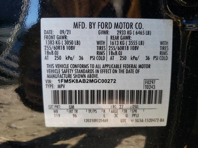 1FM5K8AB2MGC00272 - 2021 FORD EXPLORER POLICE INTERCEPTOR 黑色 照片 13