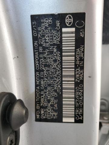 JTDKN3DU3D5670899 - 2013 TOYOTA PRIUS SILVER photo 12