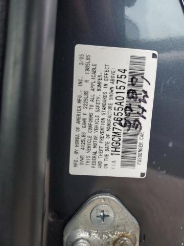 1HGCM72655A015754 - 2005 HONDA ACCORD EX BLACK photo 12