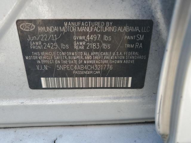 5NPEC4AB4CH321776 - 2012 HYUNDAI SONATA SE 银色 照片 12