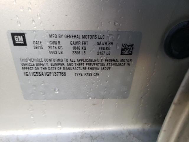 1G11C5SA1GF137768 - 2016 CHEVROLET MALIBU LIM LT Бежевый фото 12