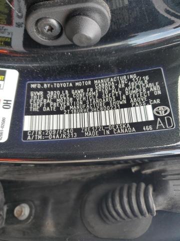 2T1BURHE3HC800231 - 2017 TOYOTA COROLLA L BLACK photo 13