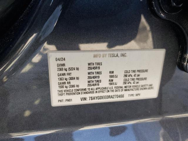 7SAYGDEE0RA270466 - 2024 TESLA MODEL Y Սև լուսանկար 13