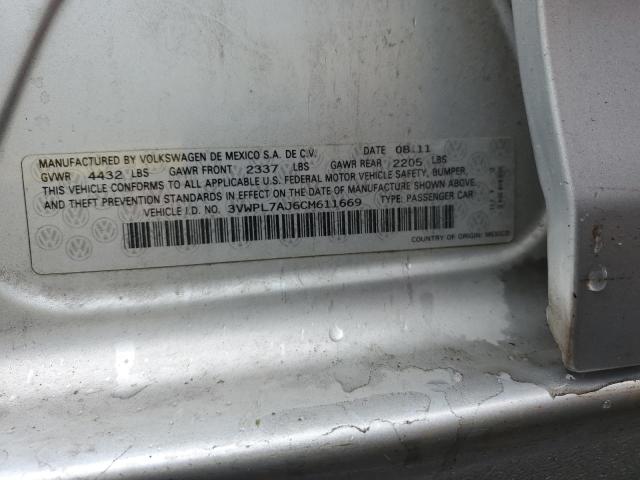 3VWPL7AJ6CM611669 - 2012 VOLKSWAGEN JETTA TDI فضي صورة 12