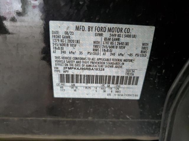 2FMPK4J96RBA18328 - 2024 FORD EDGE SEL BLACK photo 14