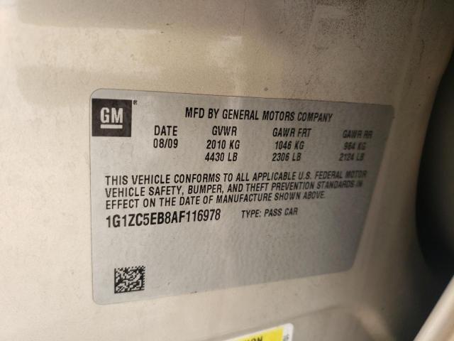 1G1ZC5EB8AF116978 - 2010 CHEVROLET MALIBU 1LT Бежевый фото 12