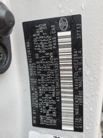 4T1G11AK2PU153575 - 2023 TOYOTA CAMRY SE NIGHT SHADE WHITE photo 12