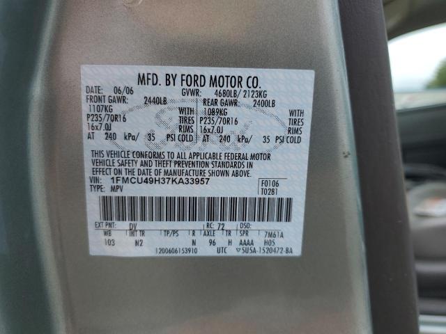 1FMCU49H37KA33957 - 2007 FORD ESCAPE HEV GREEN photo 12