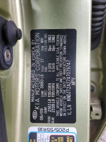 KNDJT2A27A7079747 - 2010 KIA SOUL + GREEN photo 12