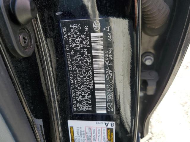 JTNBE46K693173054 - 2009 TOYOTA CAMRY BASE BLACK photo 12