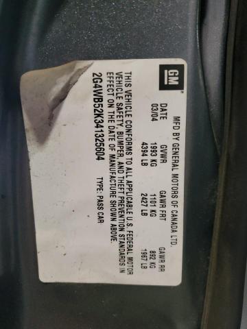 2G4WB52K341325604 - 2004 BUICK REGAL LS GRAY photo 12