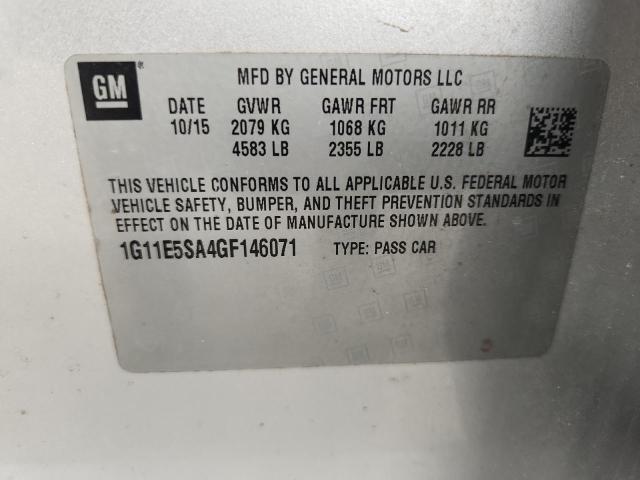 1G11E5SA4GF146071 - 2016 CHEVROLET MALIBU LIM LTZ 银色 照片 12