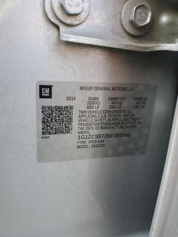 1G1ZC5ST2KF193098 - 2019 CHEVROLET MALIBU LS فضي صورة 12