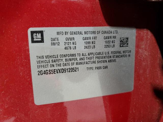 2G4GS5EVXD9120521 - 2013 BUICK REGAL PREMIUM Rot Foto 13