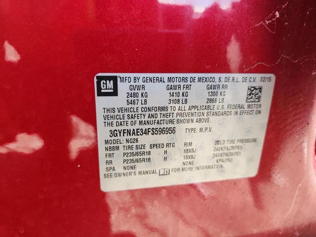 3GYFNAE34FS596956 - 2015 CADILLAC SRX 红色 照片 12