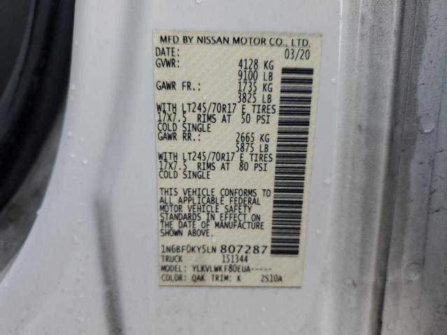1N6BF0KY5LN807287 - 2020 NISSAN NV 2500 S TWO TONE photo 13