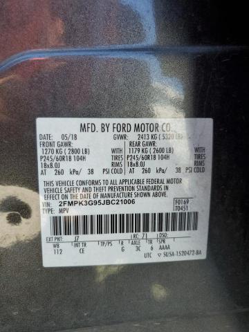 2FMPK3G95JBC21006 - 2018 FORD EDGE SE ნაცრისფერი ფოტო 13