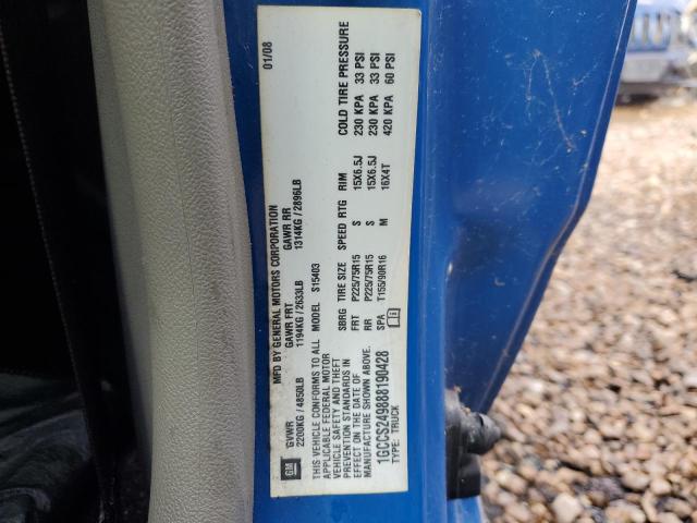 1GCCS249888190428 - 2008 CHEVROLET COLORADO LS BLUE photo 12