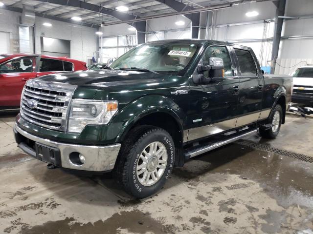 1FTFW1ET9DFB10033 - 2013 FORD F150 SUPERCREW GREEN photo 1