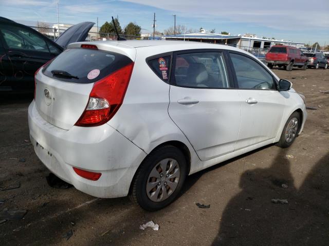 KMHCT5AE3FU208222 - 2015 HYUNDAI ACCENT GS WHITE photo 3