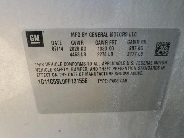 1G11C5SL0FF131556 - 2015 CHEVROLET MALIBU 1LT SILVER photo 12