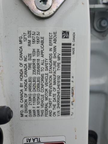 2HKRW2H81JH616192 - 2018 HONDA CR-V EXL Blanco foto 13