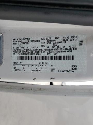 1FMCU0GD7HUD94526 - 2017 FORD ESCAPE SE Biały zdjęcie 13