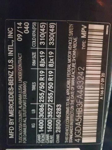 4JGDA5HB3FA483242 - 2015 MERCEDES-BENZ ML 350 4MATIC BLACK photo 13