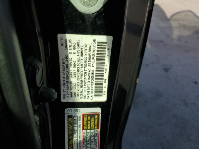 2HGFG3B58CH538818 - 2012 HONDA CIVIC LX BLACK photo 13