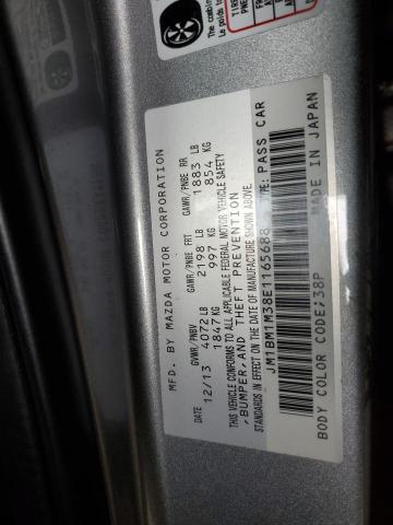 JM1BM1M38E1165688 - 2014 MAZDA 3 GRAND TOURING Gris photo 12