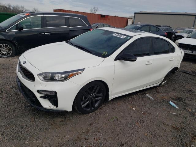 3KPF34AD7ME268325 - 2021 KIA FORTE GT LINE WHITE photo 1