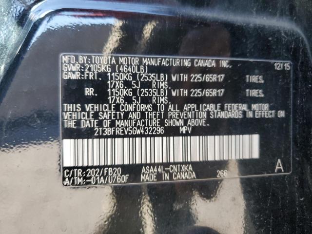 2T3BFREV5GW432296 - 2016 TOYOTA RAV4 LE BLACK photo 13