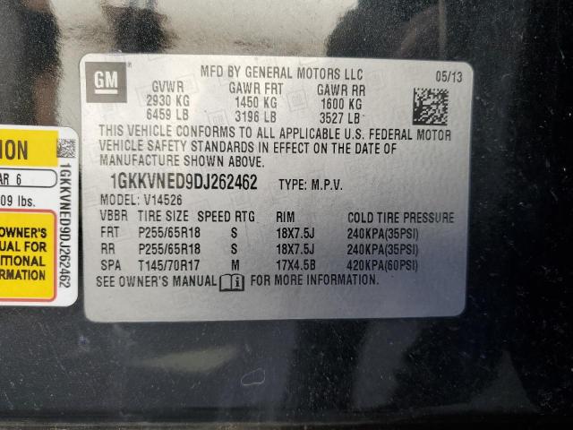 1GKKVNED9DJ262462 - 2013 GMC ACADIA SLE შავი ფოტო 13