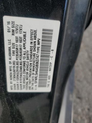5FNRL5H64GB063747 - 2016 HONDA ODYSSEY EXL BLACK photo 14