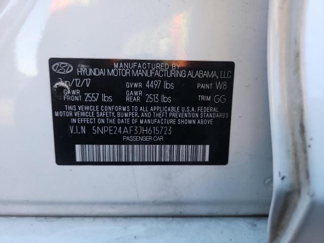 5NPE24AF3JH615723 - 2018 HYUNDAI SONATA SE Ağ foto 12