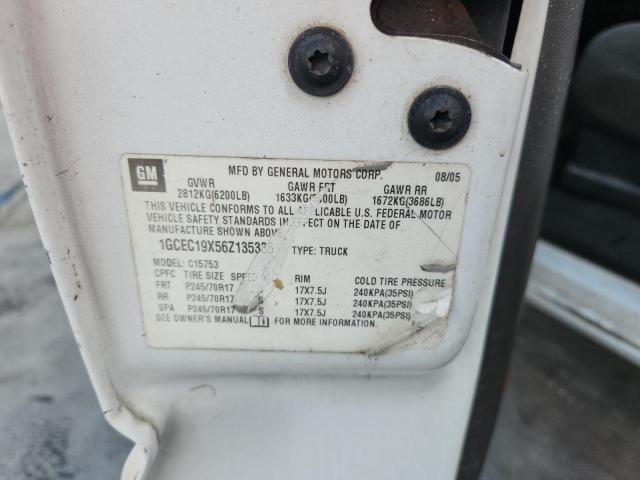 1GCEC19X56Z135336 - 2006 CHEVROLET SILVERADO C1500 白色 照片 12