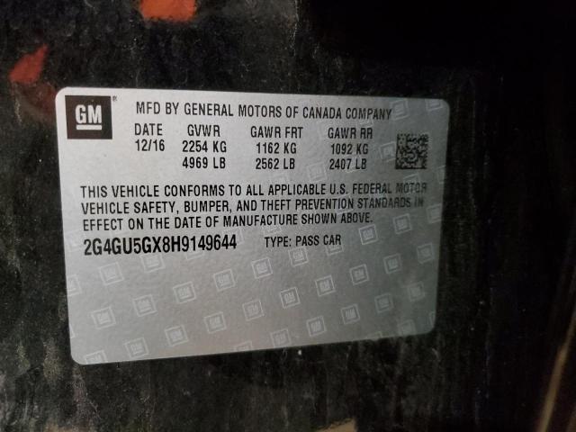 2G4GU5GX8H9149644 - 2017 BUICK REGAL GS Қара фото 12