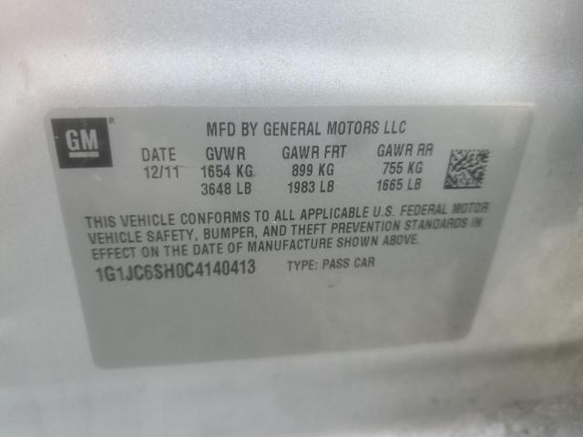 1G1JC6SH0C4140413 - 2012 CHEVROLET SONIC LT فضي صورة 13