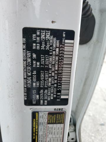 5XYZT3LB9GG353337 - 2016 HYUNDAI SANTA FE S Ağ foto 13