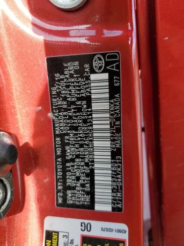 2T1BURHEXHC813414 - 2017 TOYOTA COROLLA L Rot Foto 12