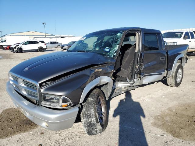 1B7HL48N62S649519 - 2002 DODGE DAKOTA QUAD SLT GRAY photo 1