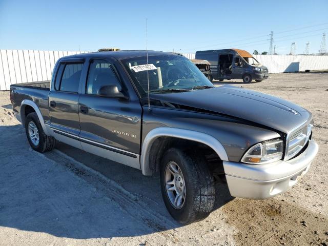 1B7HL48N62S649519 - 2002 DODGE DAKOTA QUAD SLT GRAY photo 4