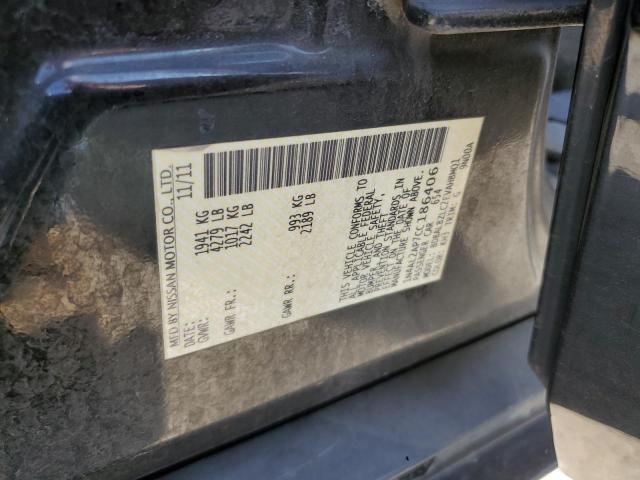 1N4AL2AP7CC186406 - 2012 NISSAN ALTIMA BASE Սև լուսանկար 12