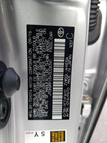 JTDKBRFU5H3028341 - 2017 TOYOTA PRIUS SILVER photo 13