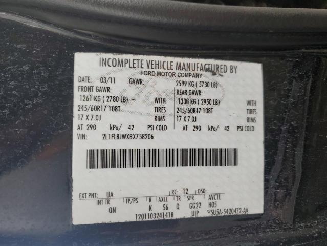 2L1FL8JWXBX758206 - 2011 LINCOLN TOWN CAR EXECUTIVE Սև լուսանկար 12