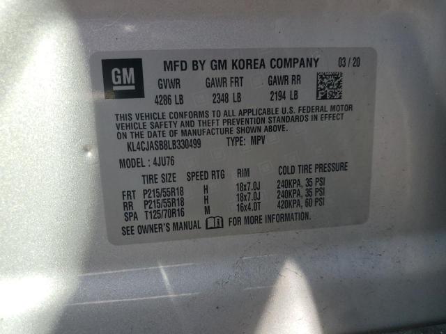 KL4CJASB8LB330499 - 2020 BUICK ENCORE PREFERRED 银色 照片 13