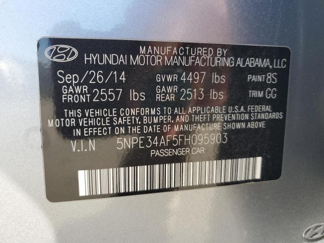 5NPE34AF5FH095903 - 2015 HYUNDAI SONATA SPORT SILVER photo 12